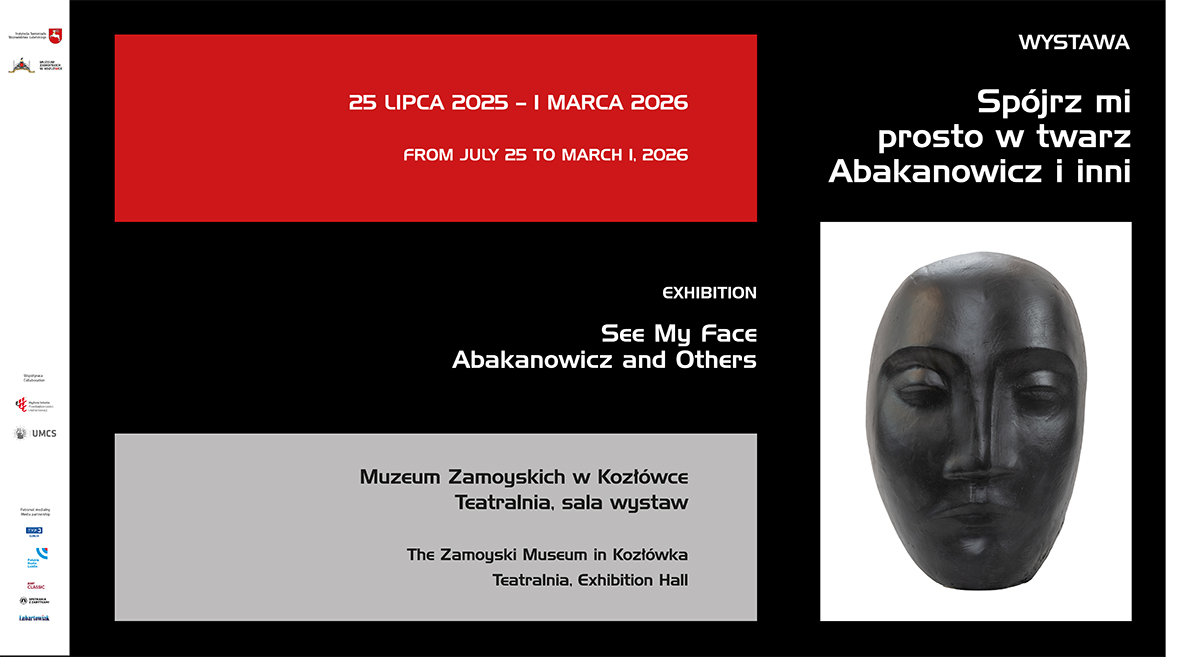 Plakat wystawy „Spójrz mi prosto w twarz. Abakanowicz i inni”
