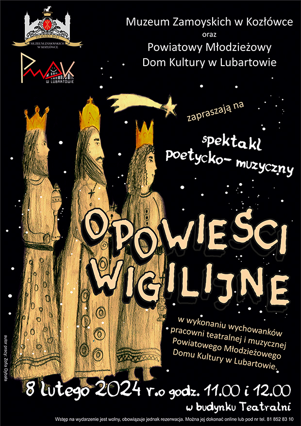 Plakat do widowiska „Opowieści wigilijne”